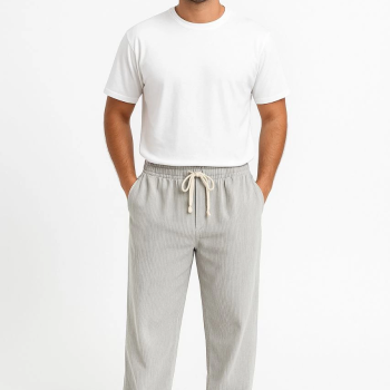 Fitilli Kadife Cepli Buggy Pantolon Oversize Rahat Kalıp - Gri