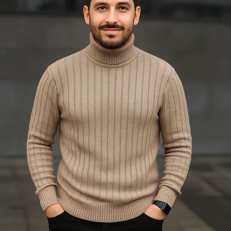 Fitilli Triko Kazak 2'li Set Bej Siyah