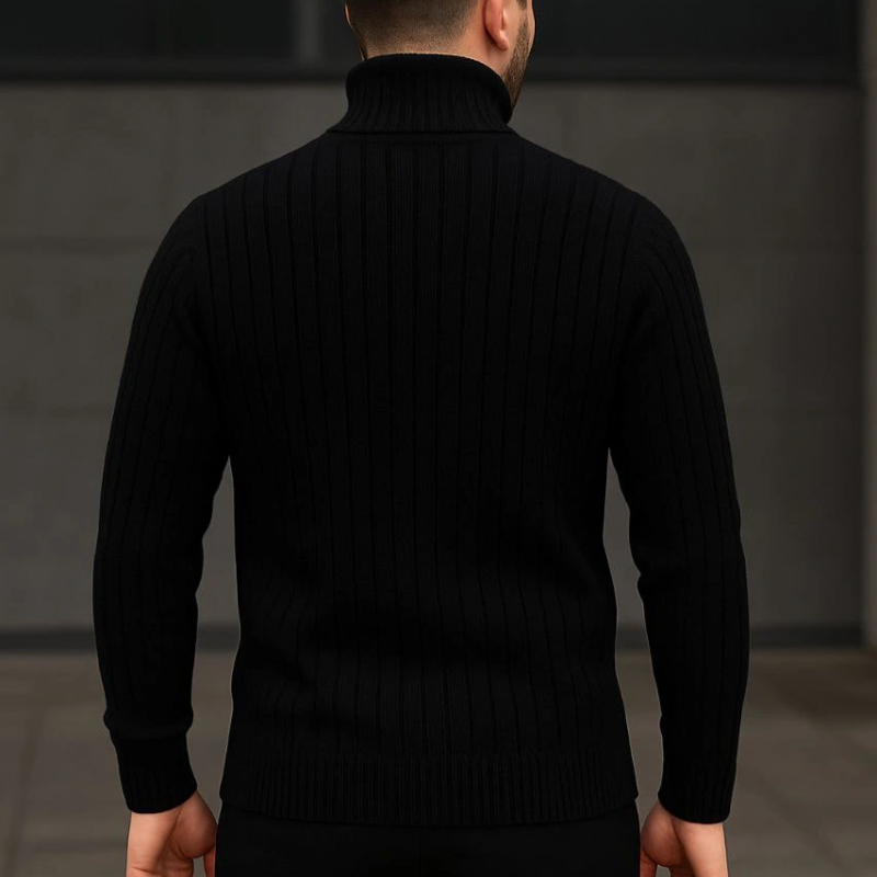 Fitilli Triko Kazak 3'lÜ Set Bej Haki Siyah Regular Balıkcı Yaka Tam Boğazlı Triko Seti Modeli Kazak