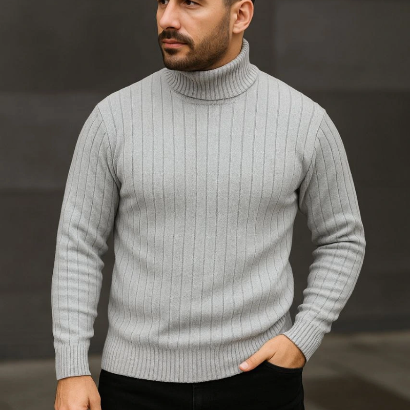 Fitilli Triko Kazak 3'lÜ Set Beyaz Gri Siyah