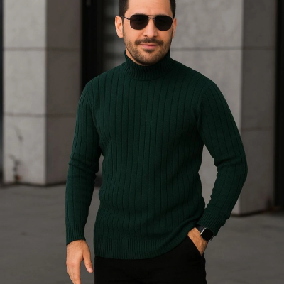 Fitilli Triko Kazak 3'lÜ Set Gri Haki Siyah