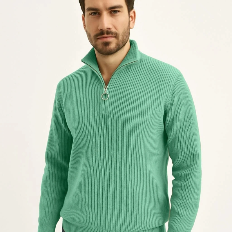 Fitilli Triko Kazak 3’lü Set – Mint Yeşili, Siyah, Bej