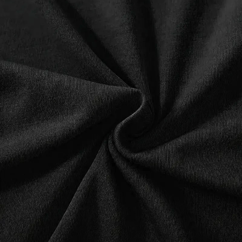 fiyonk Ön Arka baskılı siyah oversize   Kısa Kol t-shirt- Siyah -