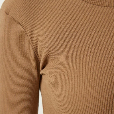 Full Likralı Fitilli Kaşkorse Body - Kahve -