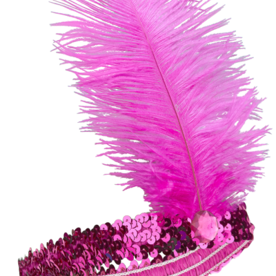 Fuşya Renk Çarliston Saç Bandı