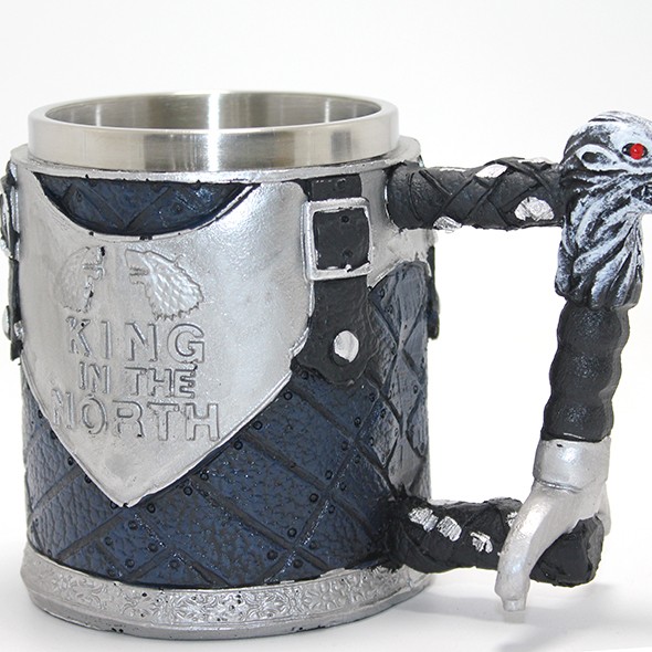 Game Of Thrones King In The North 3D Kabartmalı Çelik Kupa Bardak