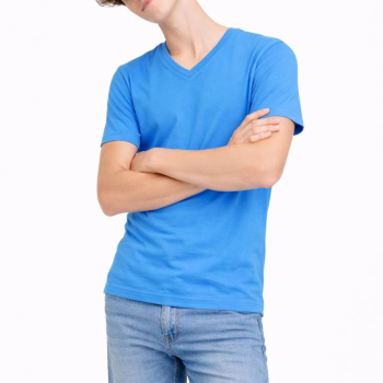 Genç Erkek Çocuk V Yaka Tişört Model - Açık Mavi