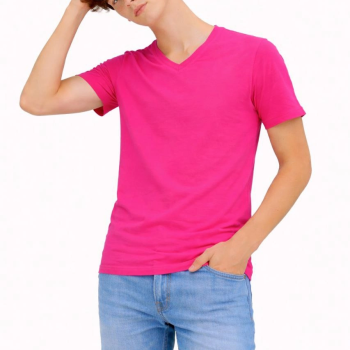 Genç Erkek Çocuk V Yaka Tişört Model - Pembe