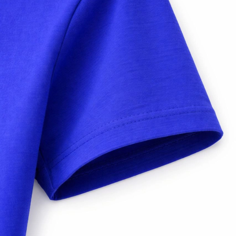 Genç Erkek Çocuk V Yaka Tişört Model - Saks Mavisi