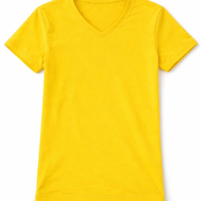 Genç Erkek Çocuk V Yaka Tişört Model - Sarı