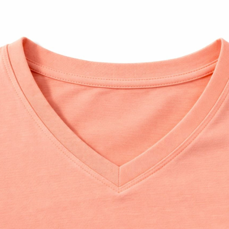 Genç Erkek Çocuk V Yaka Tişört Model - Toz Pembe