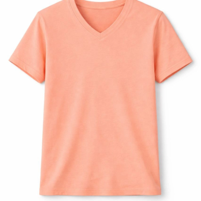 Genç Erkek Çocuk V Yaka Tişört Model - Toz Pembe