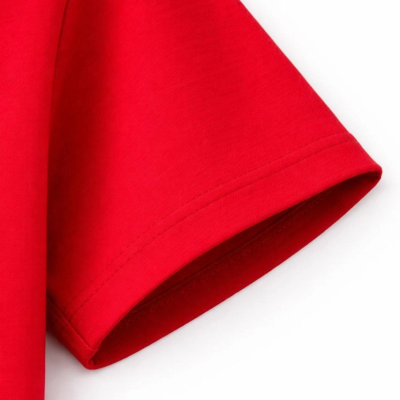 Genç Kız Çocuk V Yaka Tişört Model - Kırmızı