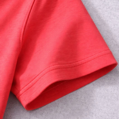 Genç Kız Çocuk V Yaka Tişört Model - Nar Çiçeği