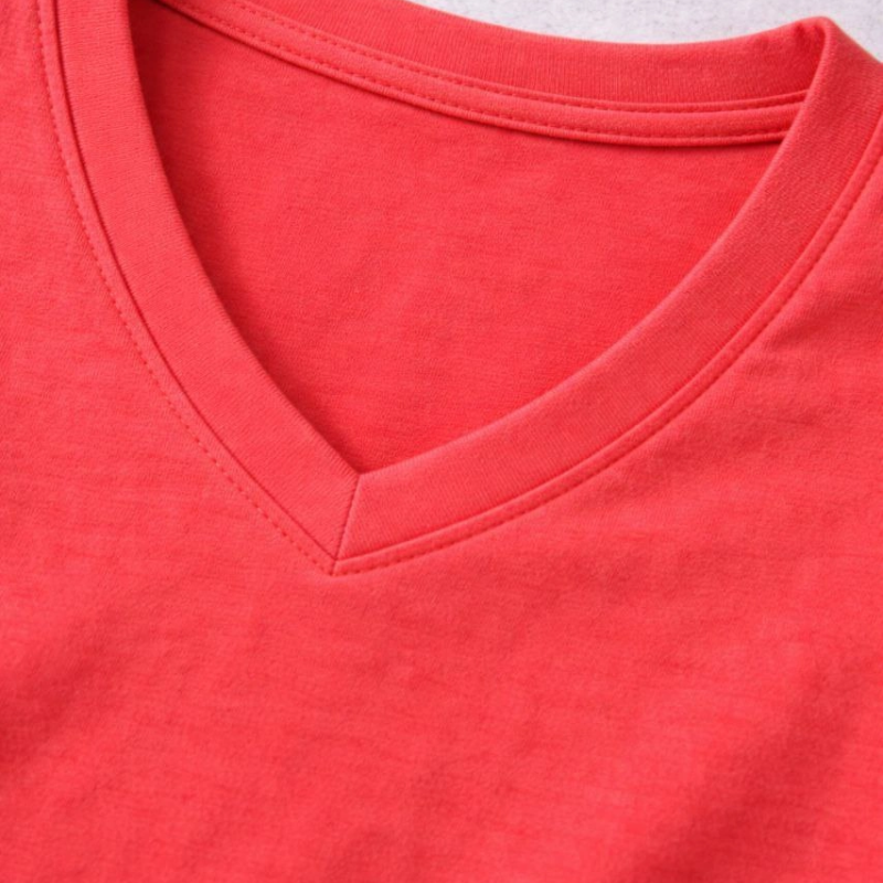 Genç Kız Çocuk V Yaka Tişört Model - Nar Çiçeği