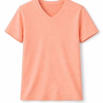 Genç Kız Çocuk V Yaka Tişört Model - Toz Pembe