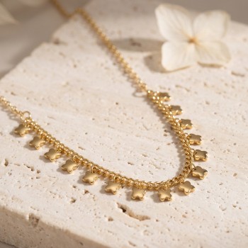 Gold Pirinç Yonca Model Kadın Kolye
