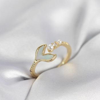 Gold Renk Balık Kuyruğu Model Kadın Yüzük