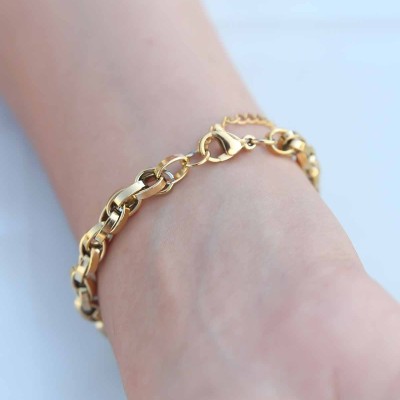 Gold Renk Çelik Zincir Kadın Bileklik
