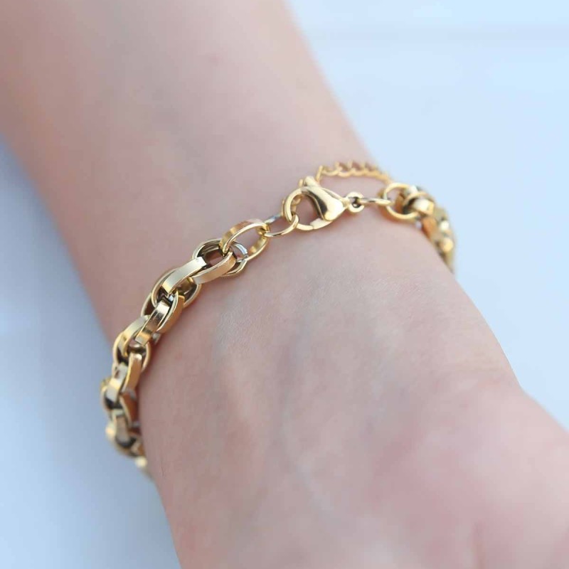 Gold Renk Çelik Zincir Kadın Bileklik