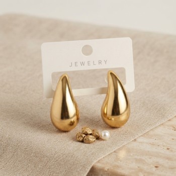 Gold Renk Damla Küpe 30 mm
