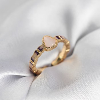 Gold Renk Mineli Su Kabağı Model Kadın Yüzük