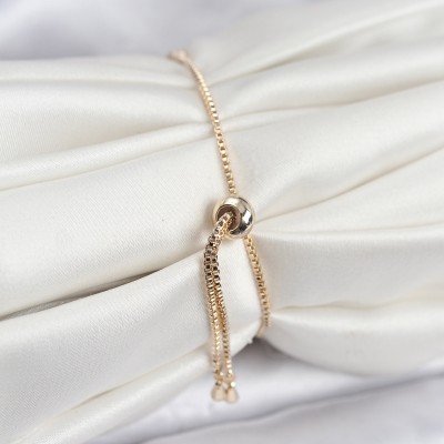 Gold Renk Nazar Model Zirkon Taşlı Asansörlü Su Yolu Bileklik