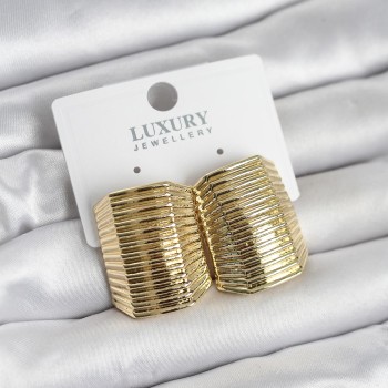 Gold Renk Pirinç Vintage Esintili Statement Küpe