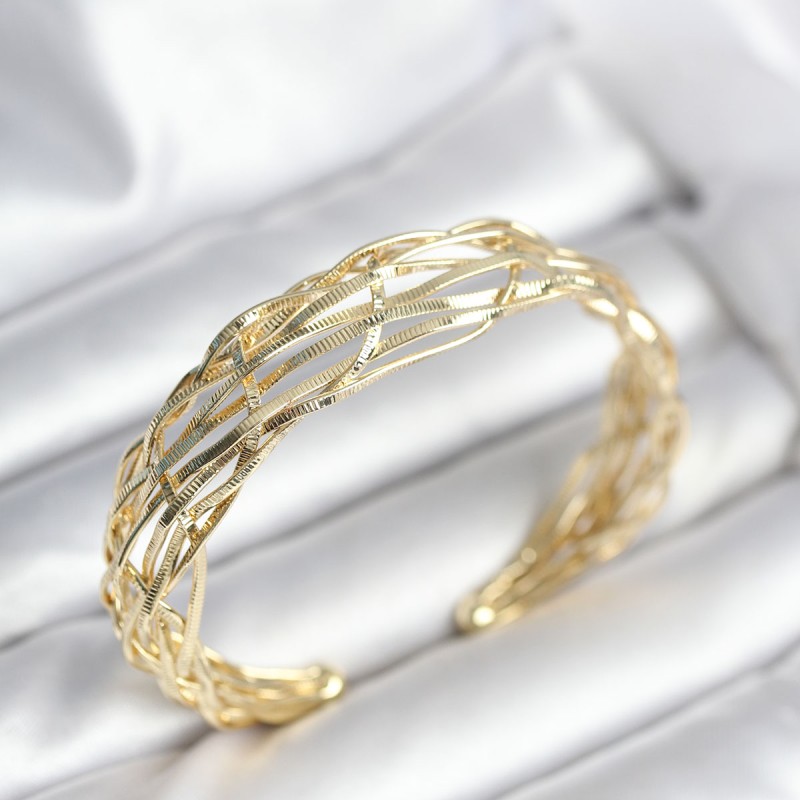 Gold Renk Pirinç Vintage Kadın Bileklik