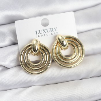 Gold Renk Pirinç Vintage Kadın Küpe