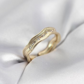 Gold Renk Su Damlası Model Zirkon Taşlı Kadın Yüzük