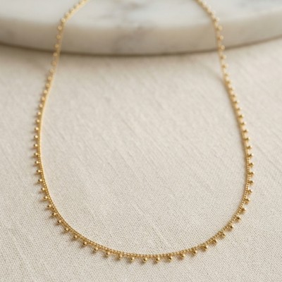 Gold Renk Topçcuk Model 60 cm Kadın Kolye