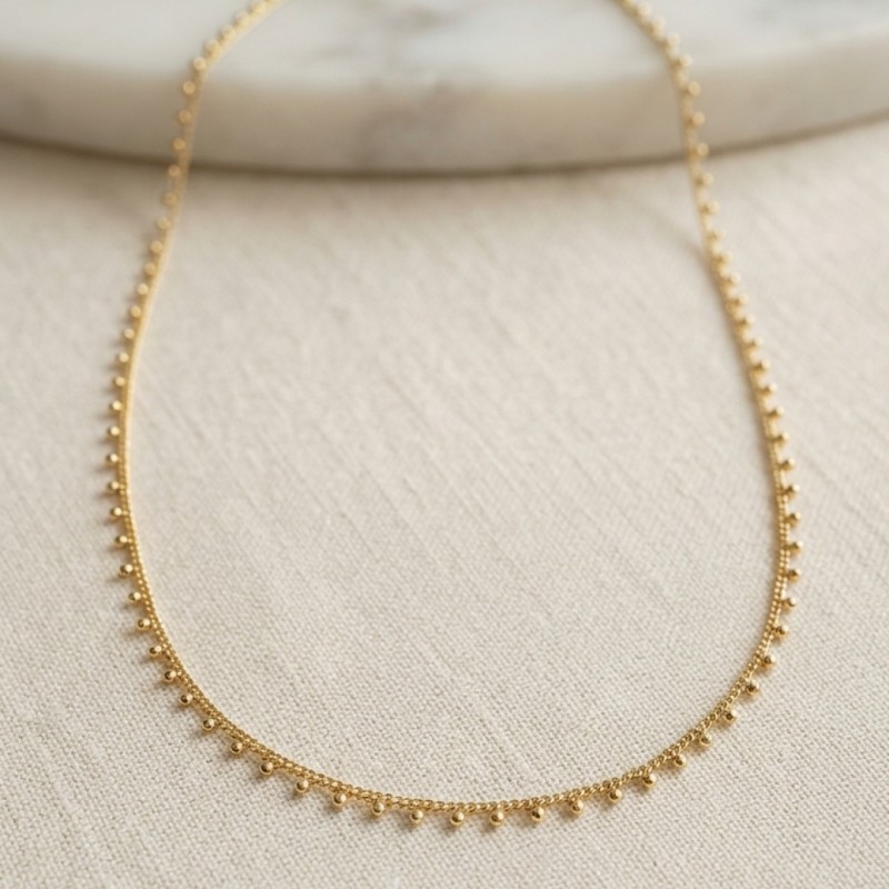 Gold Renk Topçcuk Model 60 cm Kadın Kolye