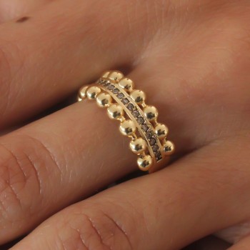 Gold Renk Zirkon Taşlı Kadın Yüzük