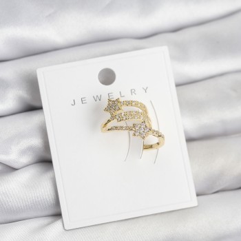 Gold Renk Zirkon Taşlı Yıldız Model Kıkırdak Earcuff Küpe