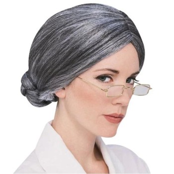 Gri Yaşlı Peruğu çocuk yetişkin uyumlu