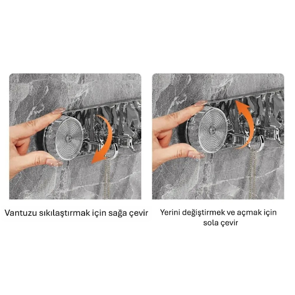 Güçlü Lüks Vantuzlu Askılık 