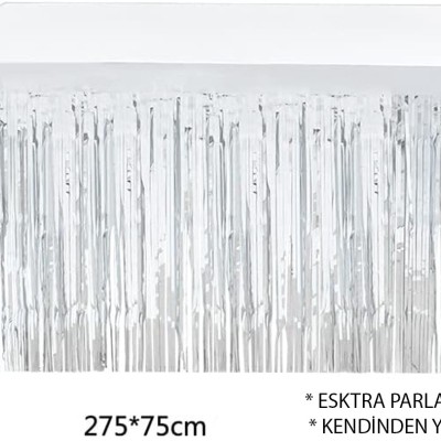 Gümüş Metalize Masa Eteği