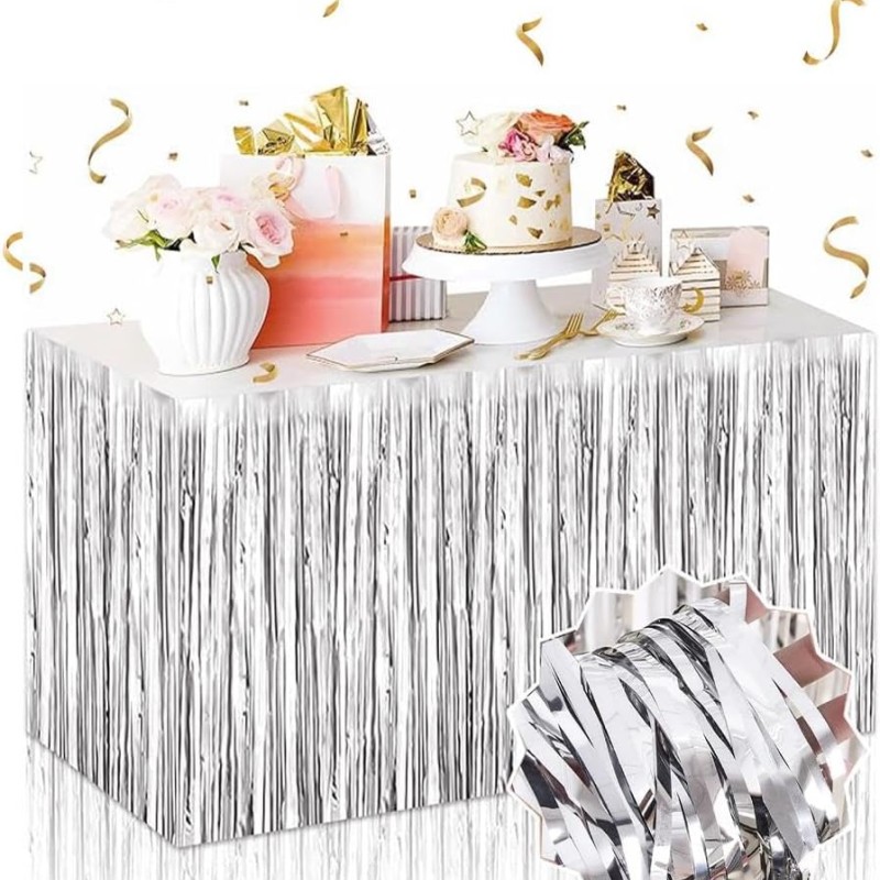 Gümüş Metalize Masa Eteği