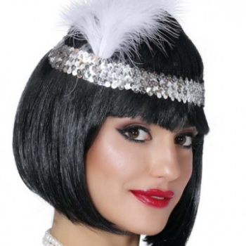 Gümüş Renk Çarliston Saç Bandı 