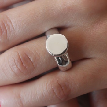 Gümüş Renk Daire Model Kadın Yüzük