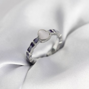 Gümüş Renk Mineli Su Kabağı Model Kadın Yüzük