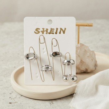 Gümüş Renk Pirinç Bohem Yüzük Kombini BYK4267