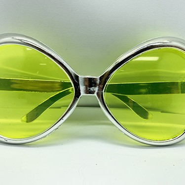 Gümüş Renk Yeşilçam Nostalji 80li Yıllar 90lı Yıllar Parti Gözlüğü  7x16 cm