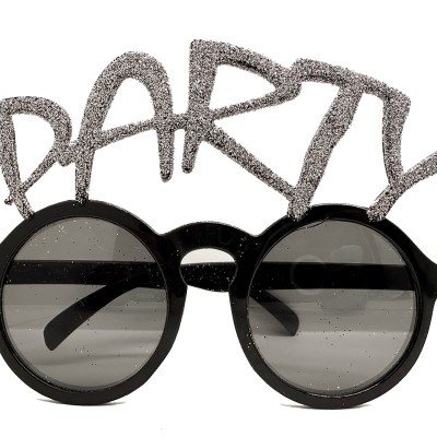 Gümüş Simli Party Yazılı Parti Gözlüğü Show