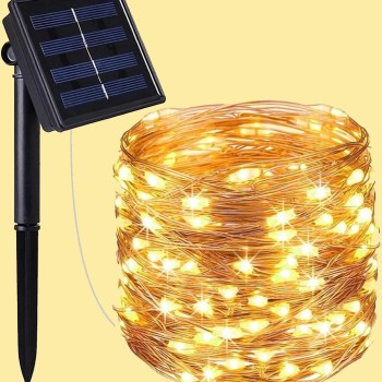 Güneş Enerjili 200 LED Dış Mekan Aydınlatma Şeridi