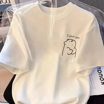 Hafif   Günlük T-Shirt Eğlenceli Karikatür Ayı ve 