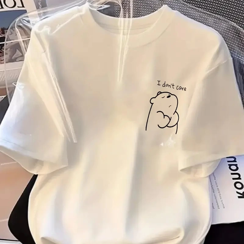 Hafif   Günlük T-Shirt Eğlenceli Karikatür Ayı ve 