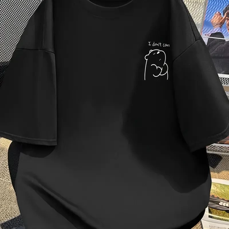 Hafif   Günlük T-Shirt Eğlenceli Karikatür Ayı ve 