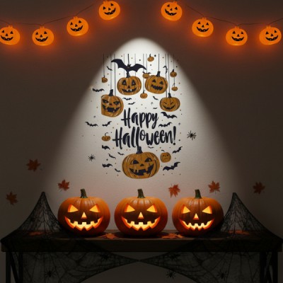 Halloween Temalı Balkabaklı Duvar Sticker Seti